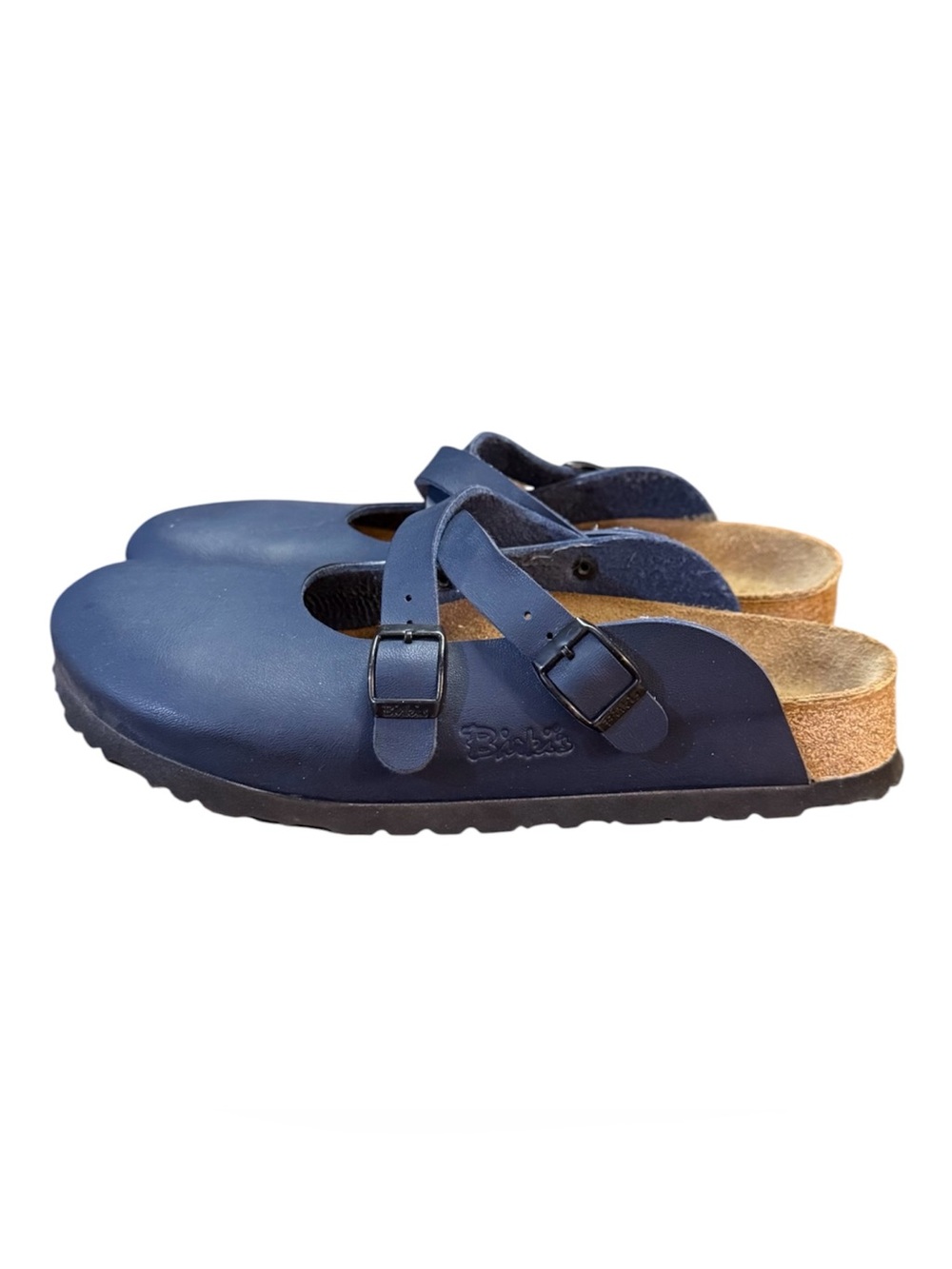 Birki’s by Birkenstock Dorian Navy Leather Mary Jane Clogs Women’s Size 7 - Picture 3 of 9